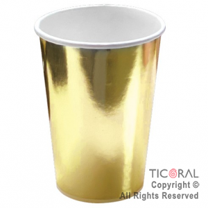 VASO POLIPAPEL ORO 266CC  x 6 UNIDADES